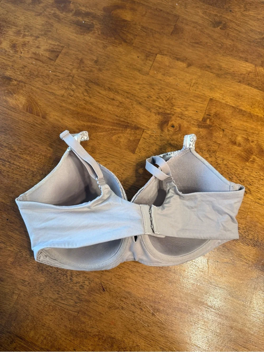 Body by Victoria's Secret Lined Demi Bra Lace Gray Leopard Trim Bow Size 38DD